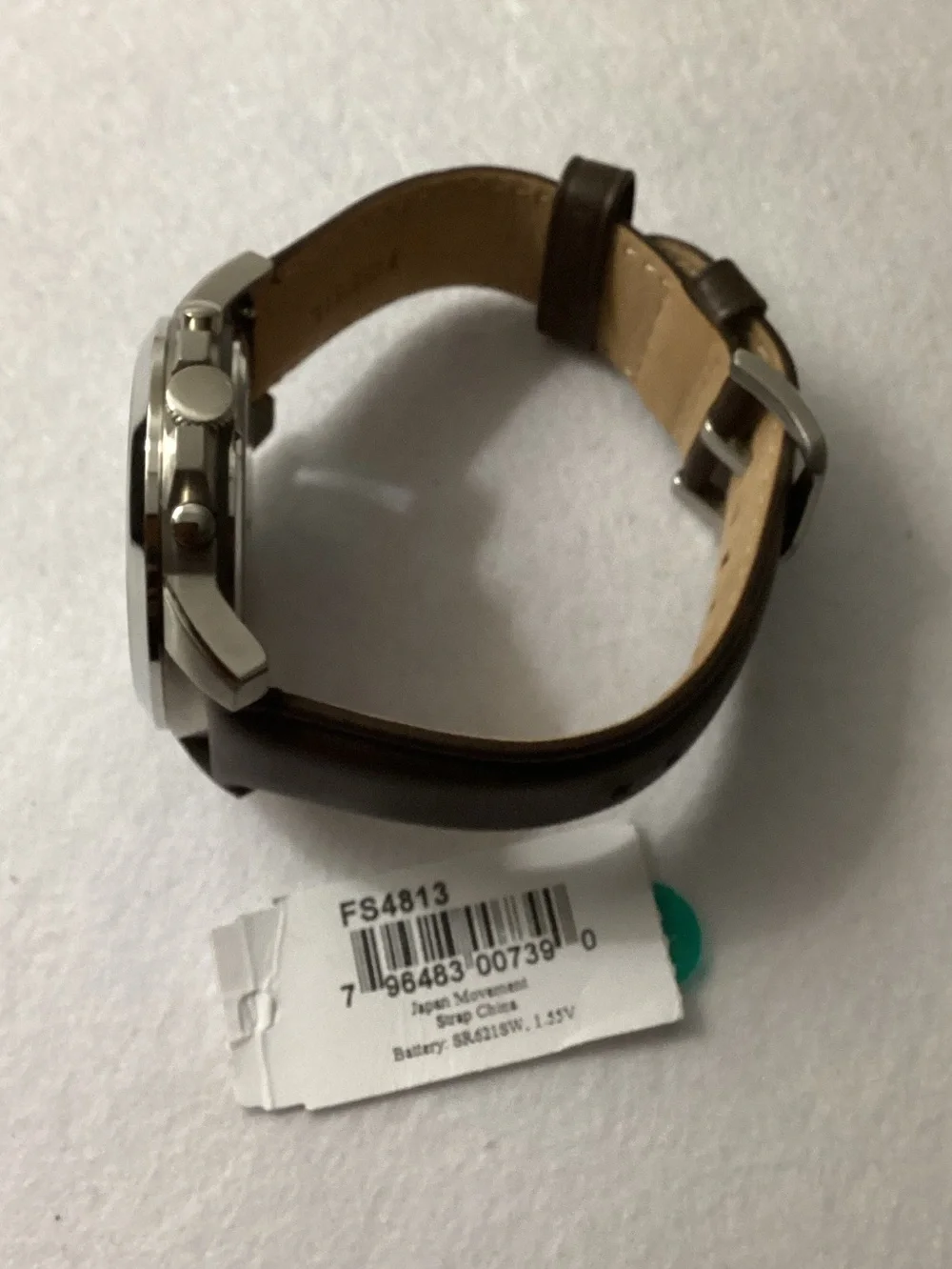 Fossil Chronograph Grant Brown Leather Strap Watch 44mm